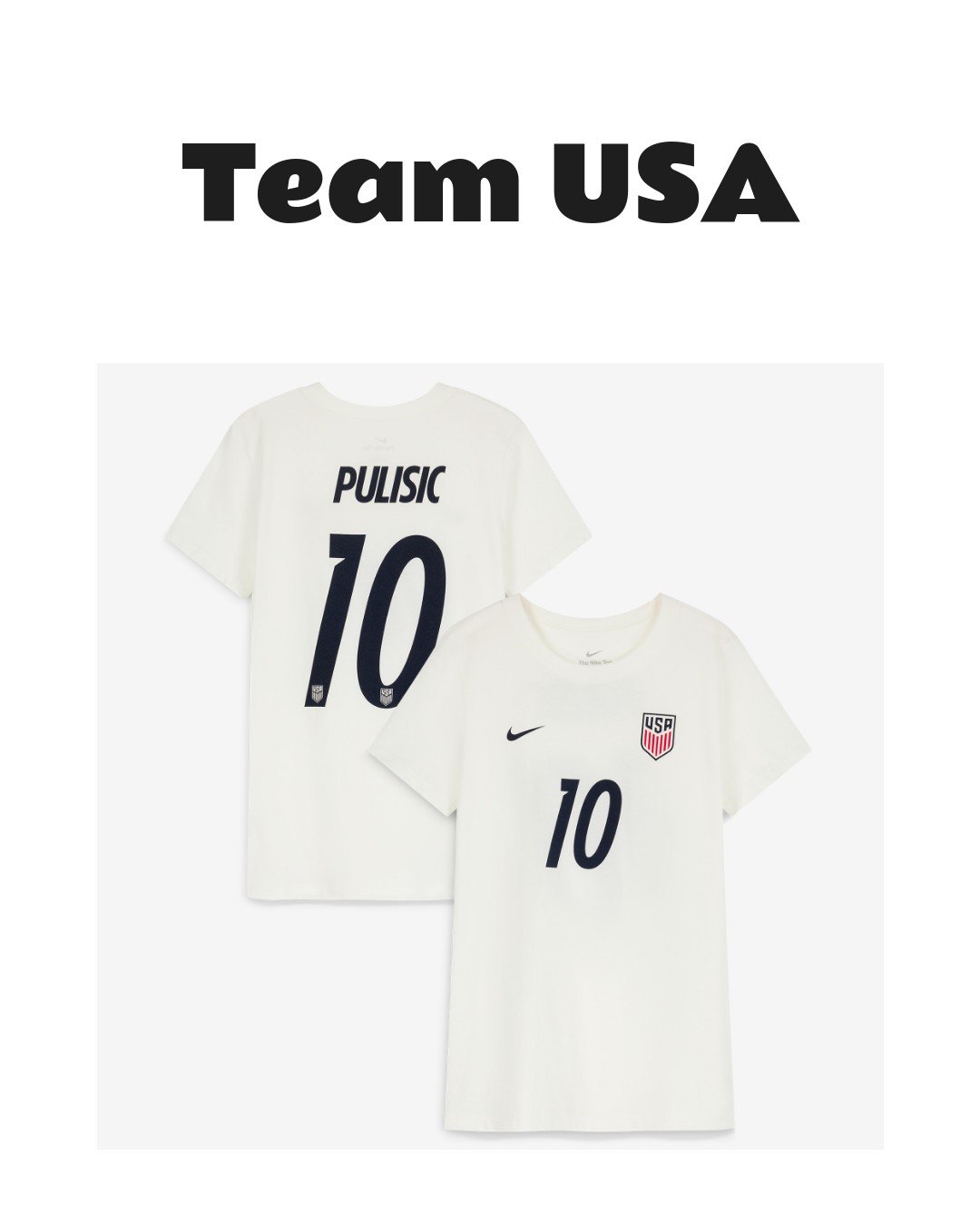 Women's Nike Christian Pulisic USMNT Home Name & Number T-Shirt