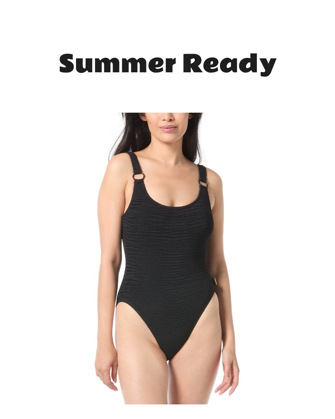 Vince Camuto Women's Textured Scoop-Neck One-Piece Swimsuit