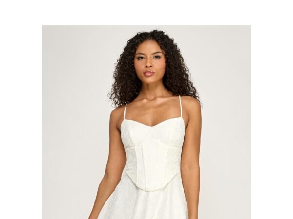 Seni & Cade Juniors' Sweetheart Neck Lace Corset Dress