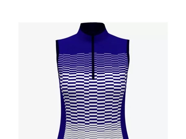 Checker Sleeveless Quarter Zip Mock Neck Golf Top