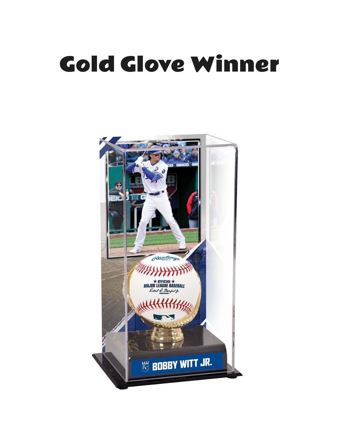 Bobby Witt Kansas City Royals Gold Glove Display Case with Image