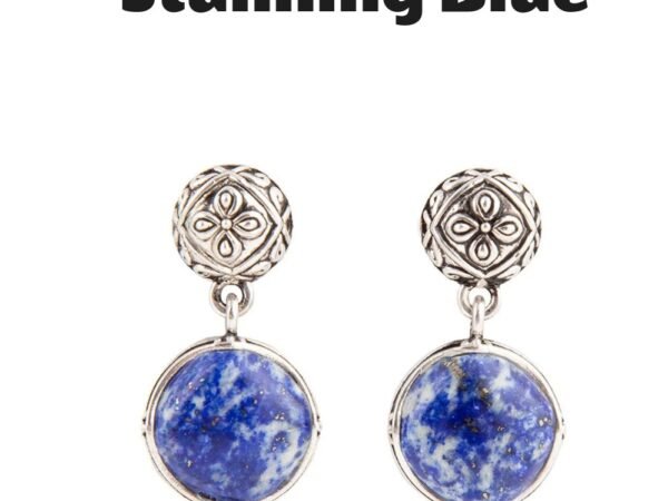 Madrid Blue Lapis Sterling Silver Drop Earrings