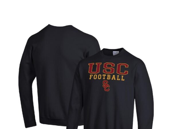 Men's Champion USC Trojans Football Stacked Pullover Sweatshirt