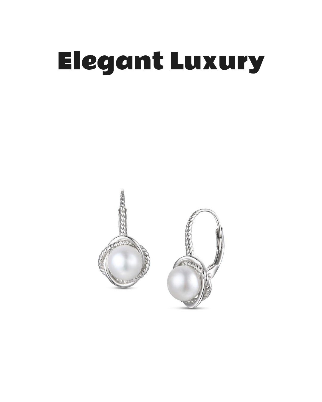 Rachel Glauber Timeless White Gold Plated Pearl Twisted Rope Earrings