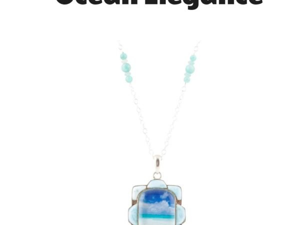 Scenic Beach Blue Larimar and Sterling Silver Pendant Necklace