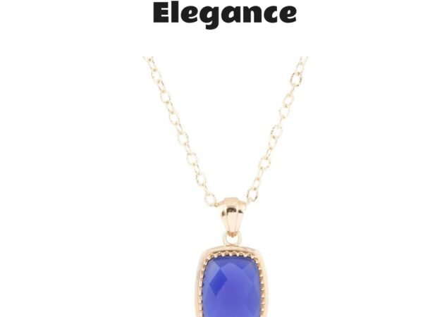 Filigreed Blue Agate Golden Pendant Necklace