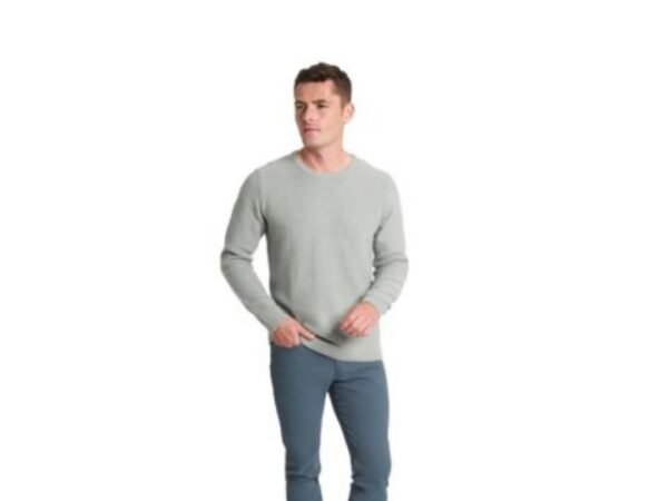 Kenneth Cole Mens Slim Fit Popcorn Crewneck Sweater and Stretch Tech Pants