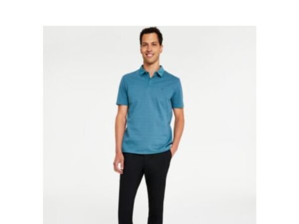 Calvin Klein Men's Slim Fit Chino Pants & Stripe Polo Shirt Outfit
