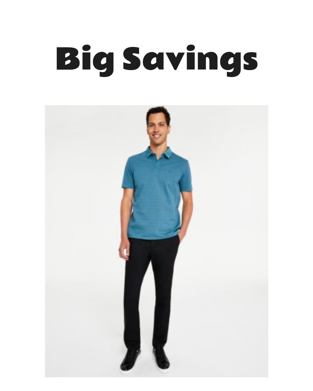 Calvin Klein Men's Slim Fit Chino Pants & Stripe Polo Shirt Outfit