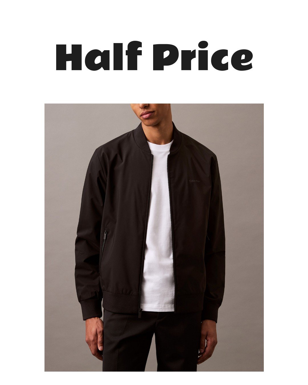 Calvin Klein Men's Logo-Print Matte Bomber Jacket