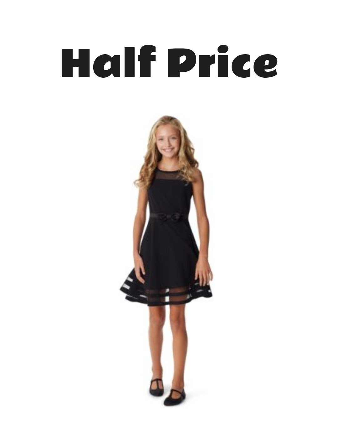 Calvin Klein Girls Illusion Mesh Bow Front Dress