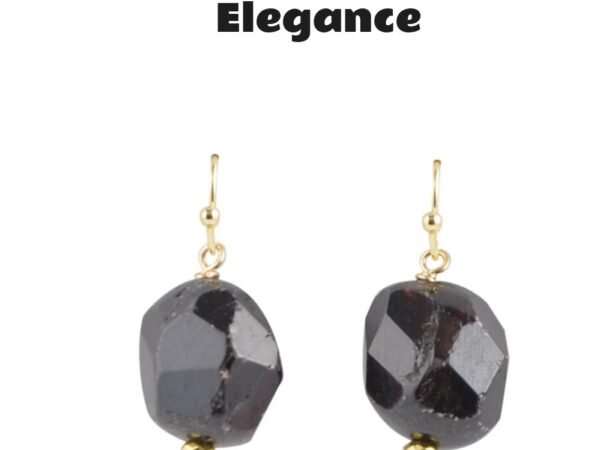 Dark Purple Garnet Drop Earring
