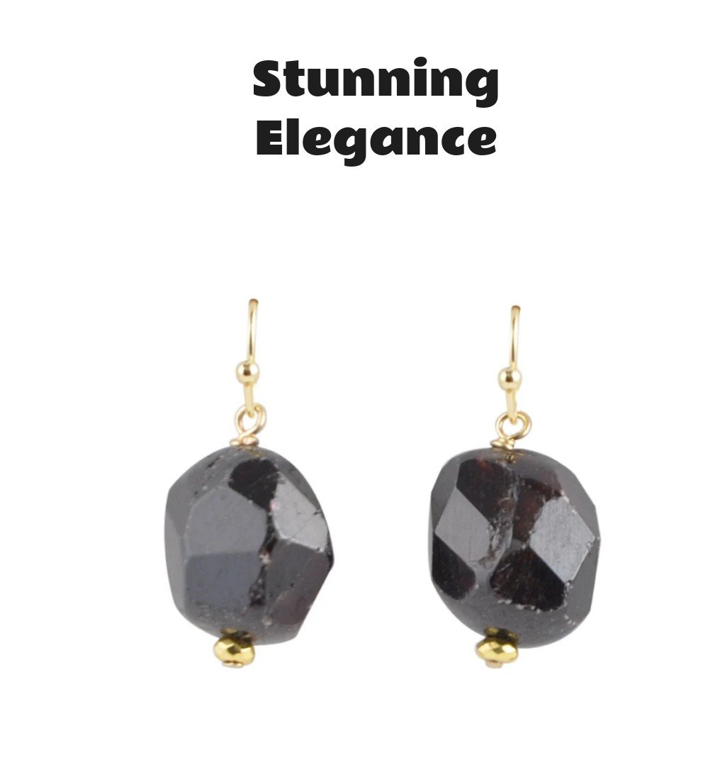 Dark Purple Garnet Drop Earring