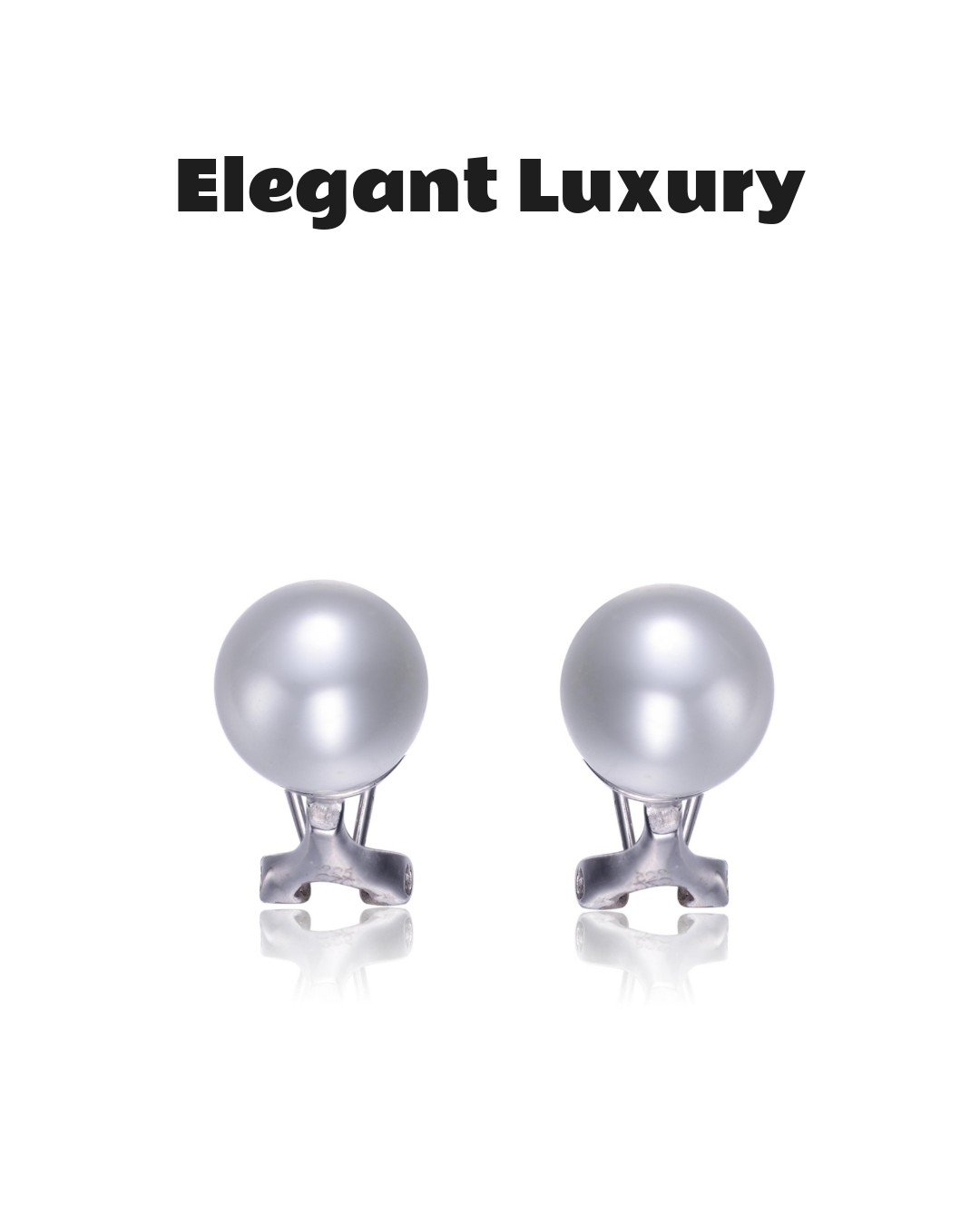 Genevive Sterling Silver White Gold Plated Pearl Omega Earrings