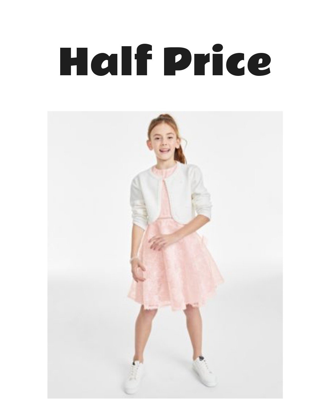 Rare Editions Girls Floral Organza Dress with Pearl Cardigan