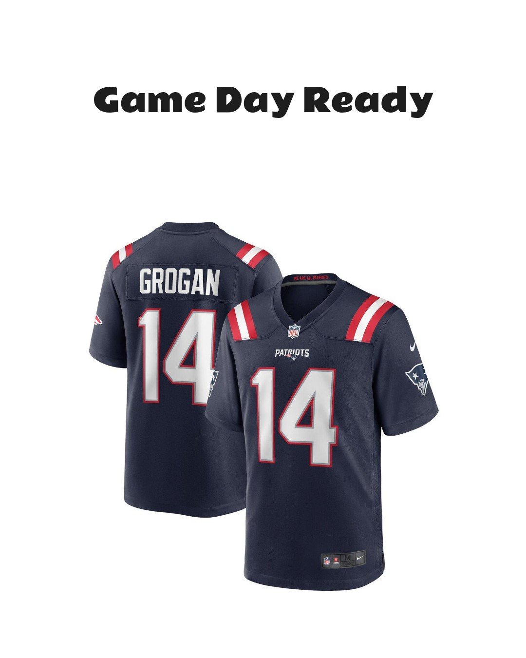 Men's Nike Steve Grogan New England Patriots Game Retired Player Jersey