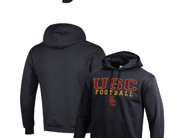 Men's Champion USC Trojans Football Stack Pullover Hoodie