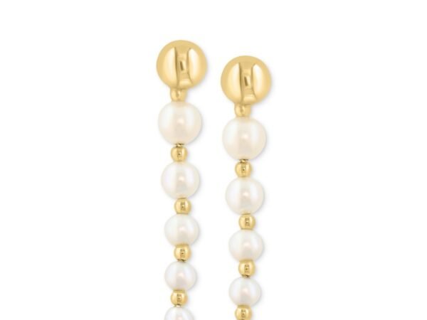 Effy Cultured Freshwater Pearl & Diamond Accent Linear Drop Earrings in 14k Gold