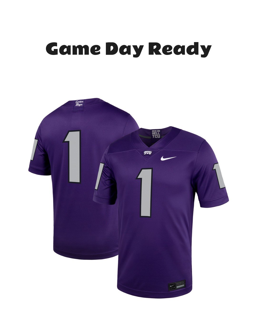 Nike TCU Horned Frogs Untouchable Football Jersey Purple