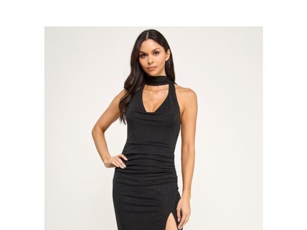 Seni & Cade Juniors' Halter Neck Midi Dress with Scarf