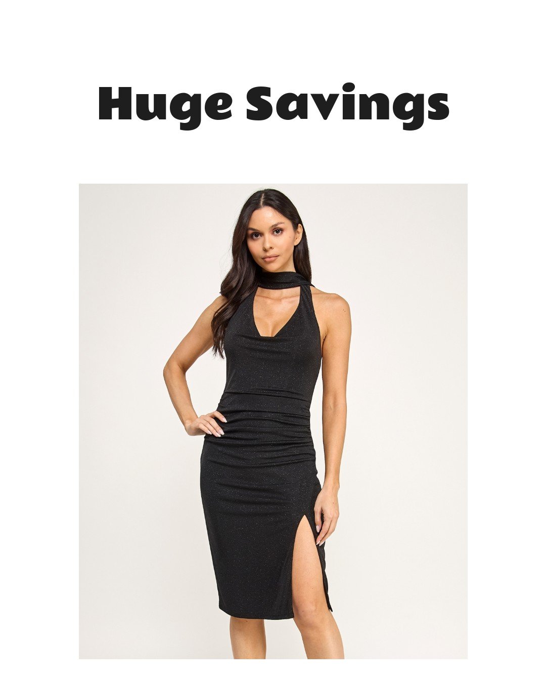 Seni & Cade Juniors' Halter Neck Midi Dress with Scarf