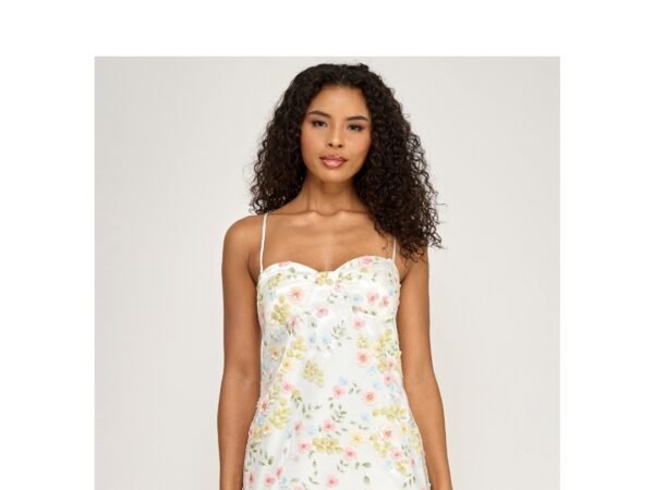 Seni & Cade Juniors' 3D Flowers Sequin Short Dress