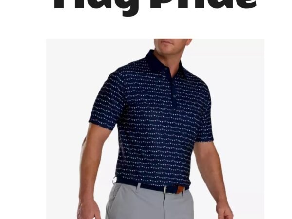 FootJoy Flag Banner Print Lisle Self Collar Polo