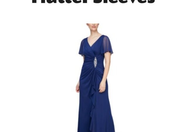 Alex Evening Embellished Flutter Sleeve Gown