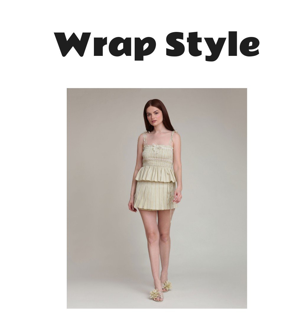 Avec Les Filles Women's Pleated Wrap Mini Skirt - Avocado Gingham