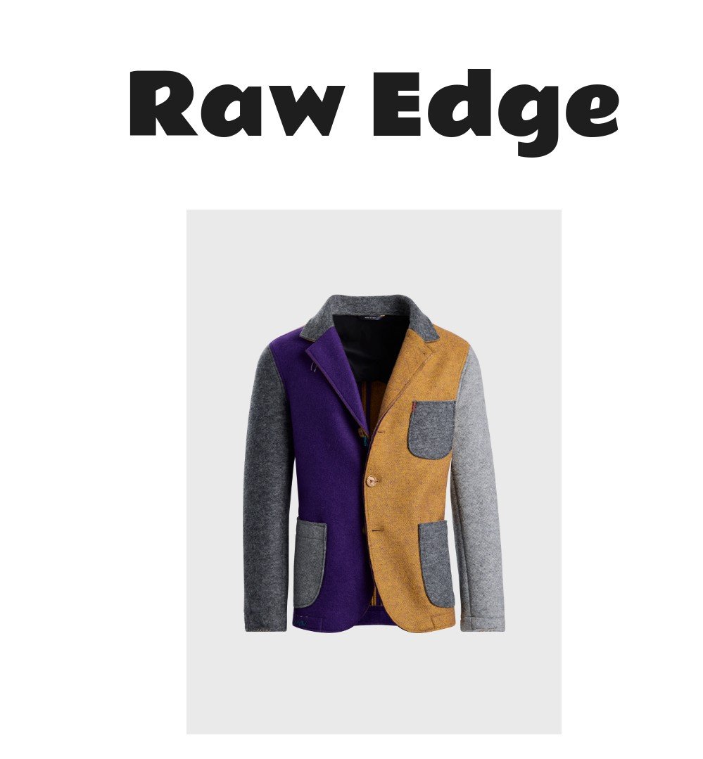 Colorblock Raw Edge Jacket