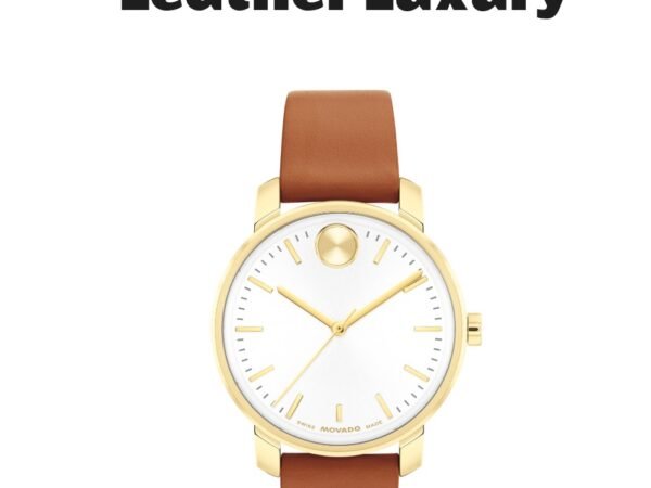 Movado Women's Bold Access Swiss Quartz Cognac Leather Watch