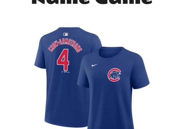 Women's Nike Pete Crow-Armstrong Chicago Cubs Name & Number T-Shirt