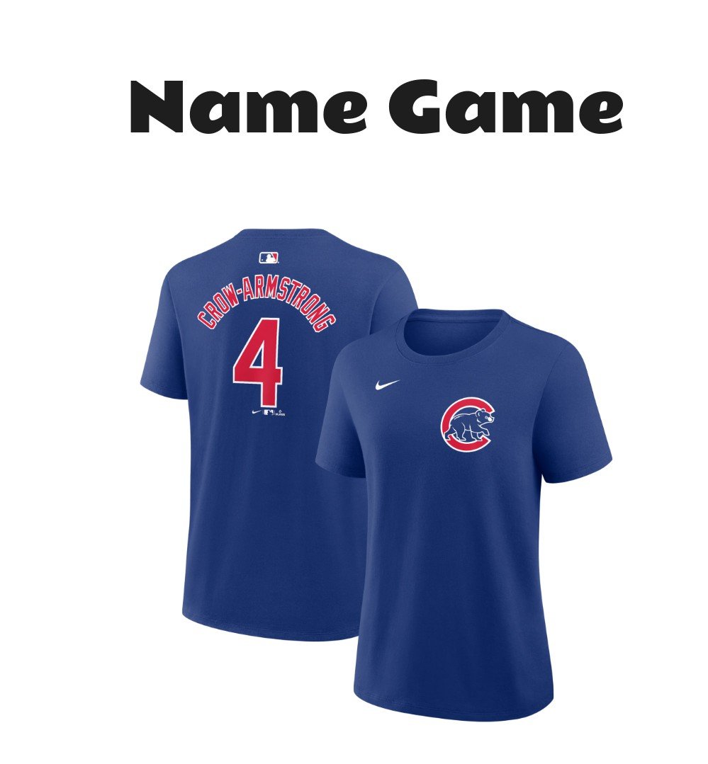 Women's Nike Pete Crow-Armstrong Chicago Cubs Name & Number T-Shirt