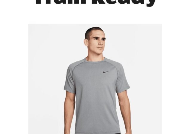 Nike Men's Ready Dri-FIT Short-Sleeve Fitness Top Grey