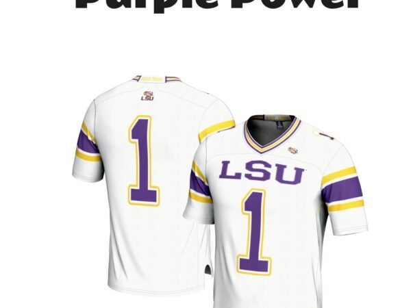 Men's GameDay Greats #1 LSU Tigers Football Jersey White