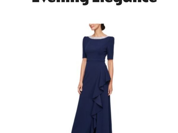 Alex Evenings Embellished Neck Ruffle Gown