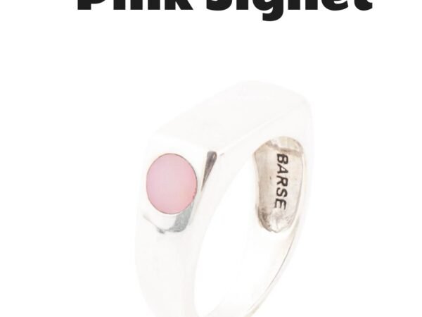 Pink Opal and Sterling Silver In The Hole Ring