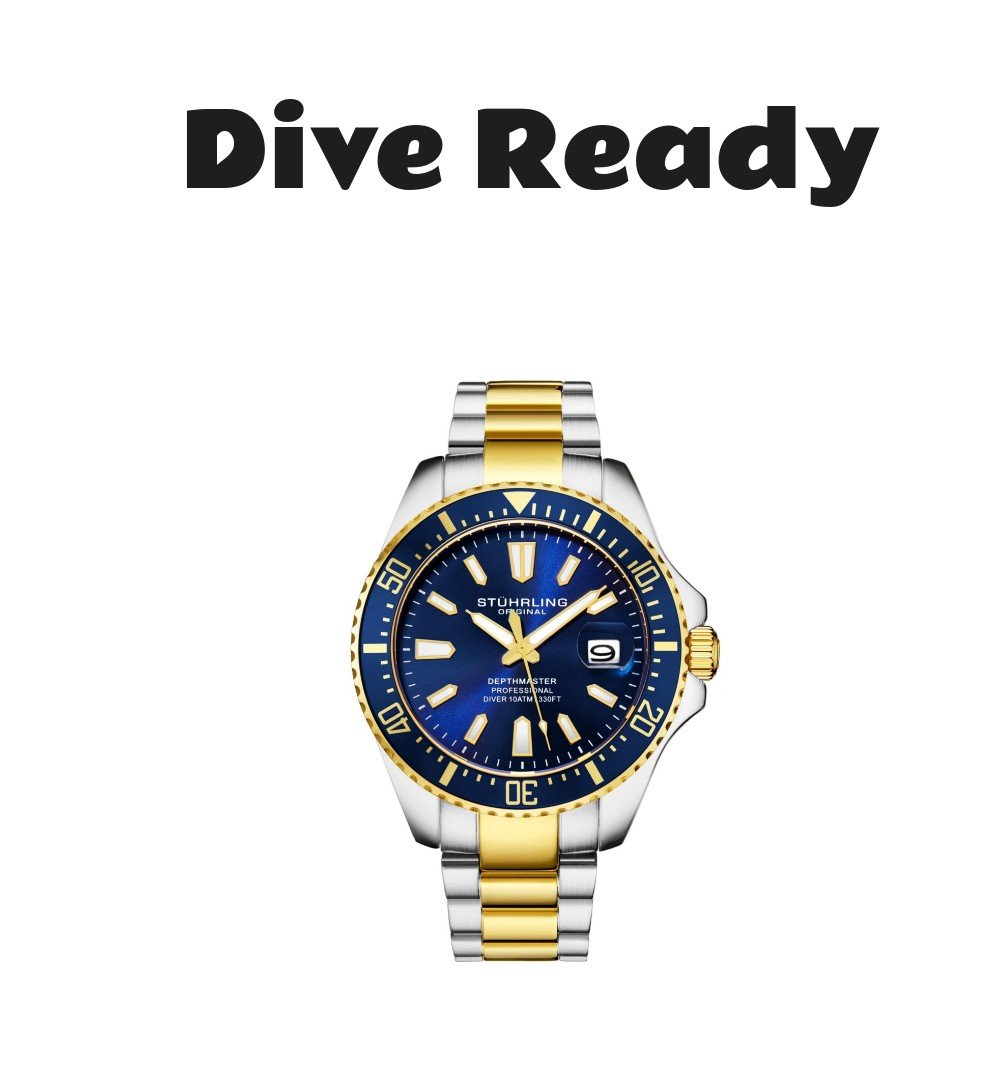Stuhrling Depthmaster 3950A Quartz Diver Watch