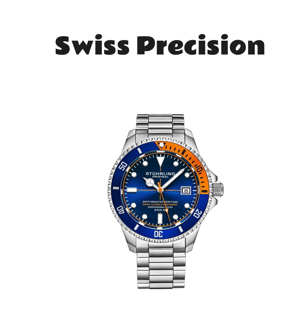 Stuhrling Depthmaster Heritage Swiss Automatic Diver Watch