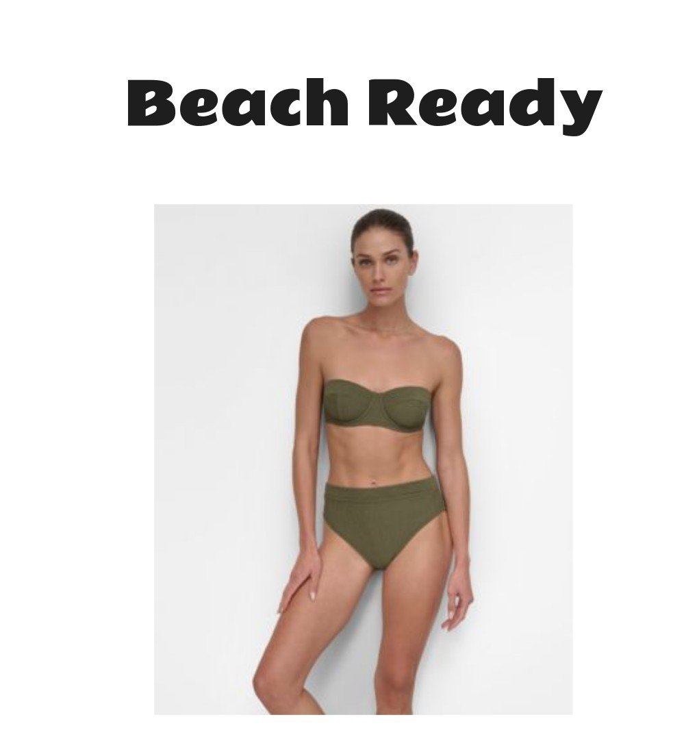 DKNY Women's Textured Molded Balconette Bikini Set