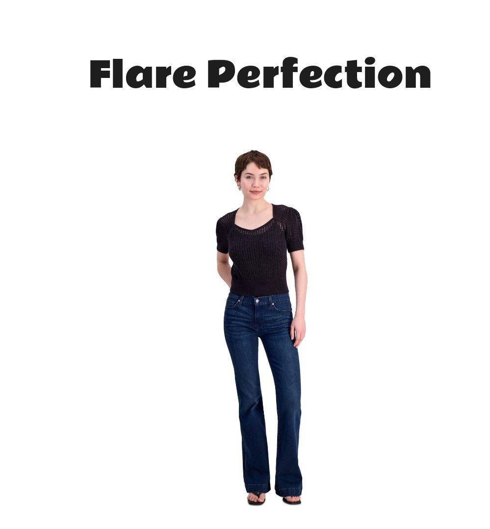 7 For All Mankind Women's Dojo Tailorless Flare-Leg Jeans