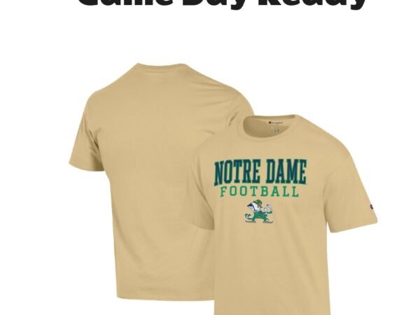 Men's Champion Notre Dame Fighting Irish Football Stack T-Shirt