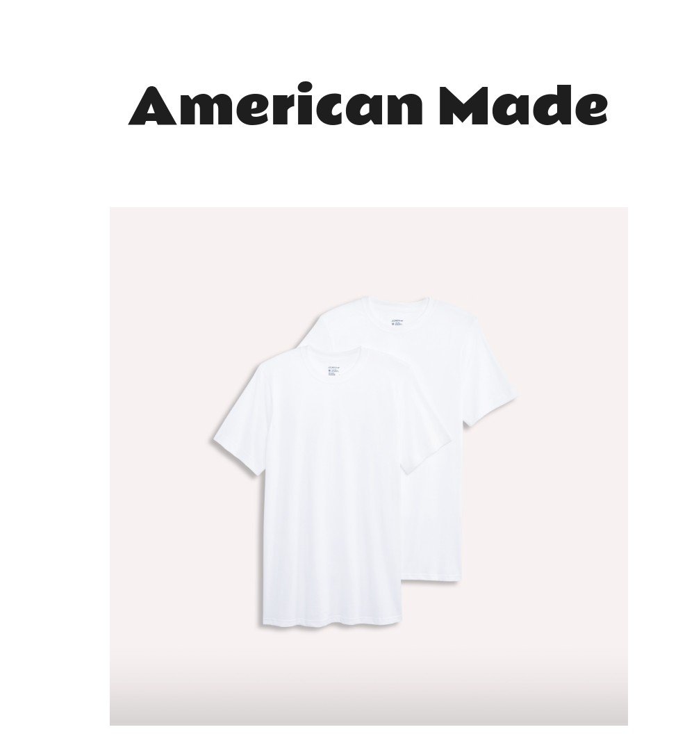 Jockey Made in America Cotton Crew Neck Undershirt 2-Pack