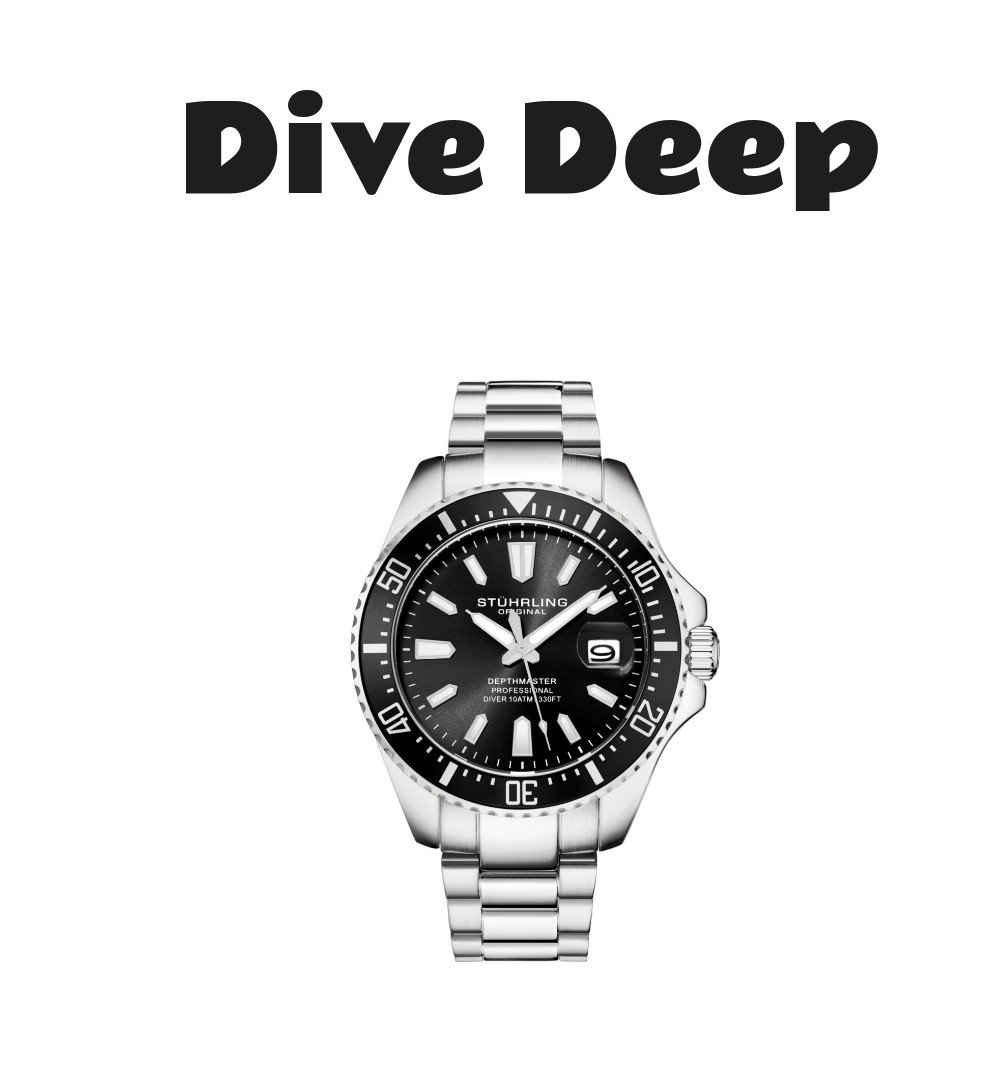 Stuhrling Depthmaster 3950A Quartz Diver Watch