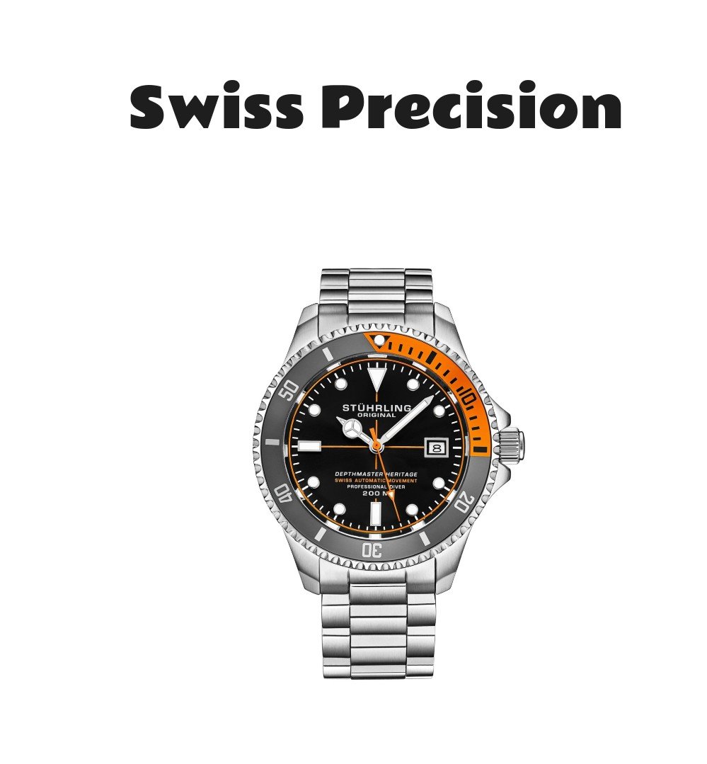 Stuhrling Depthmaster Heritage Swiss Automatic Diver Watch