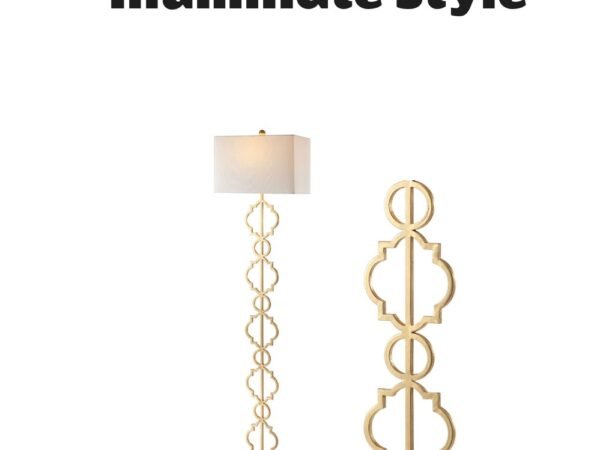 Selina Iron Ogee Trellis Modern LED Floor Lamp