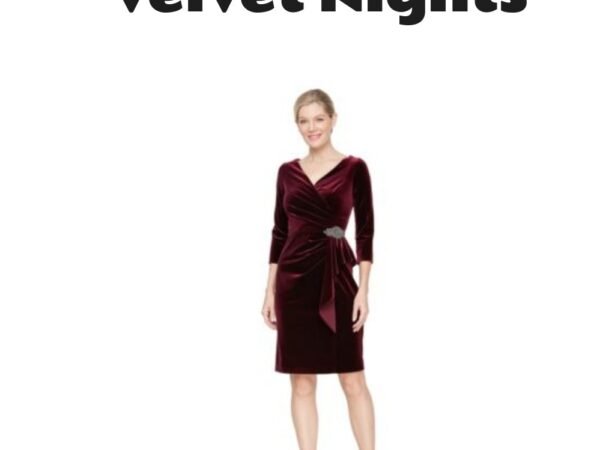 Alex Evenings Women's Velvet 3/4 Sleeve Sheath Dress