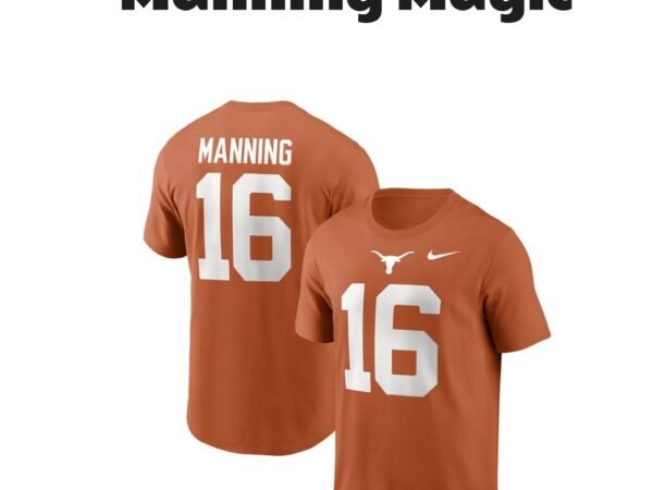 Men's Nike Arch Manning Texas Longhorns Name & Number T-Shirt
