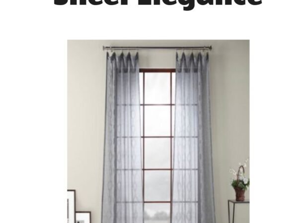 Vega Striped Patterned Faux Linen Sheer Curtain