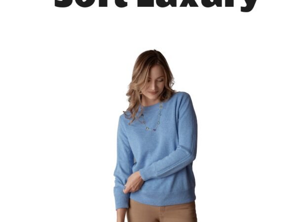 LuxLined Women's Itch-Free Cashmere Crewneck Sweater